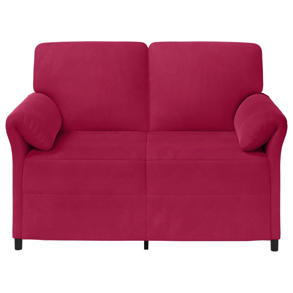 Divano a 2 Posti Rosso Vino 138 x 83 x 95 cm Velluto 42033944