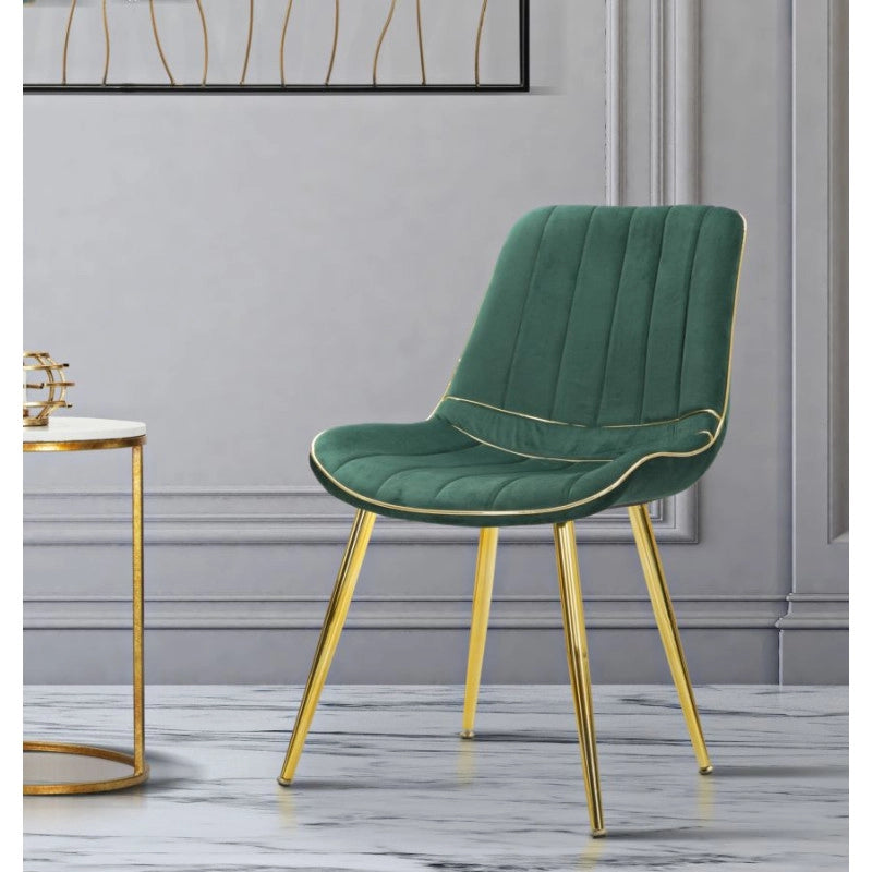 Sedia Paris Verde/gold Set 2 Pz cm 51x59x79
