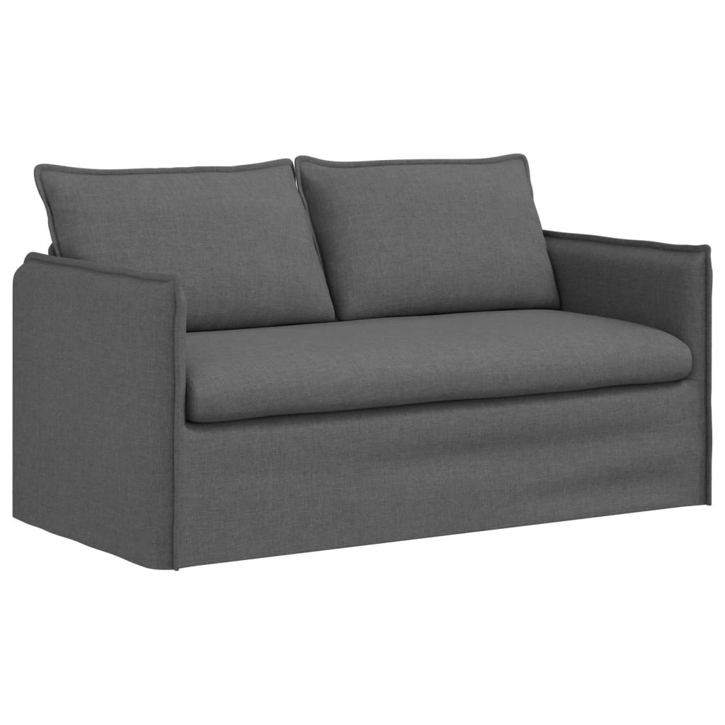 Divano 2 pcs Grigio scuro 196 x 82 x 85 cm Tessuto