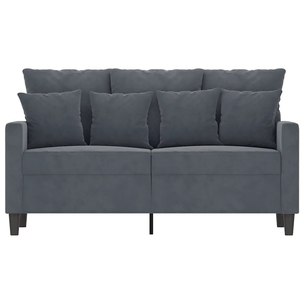 Divano a 2 Posti grigio scuro 120 cm in Velluto 359294