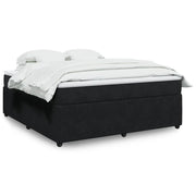 Giroletto a Molle con Materasso Nero 180x200 cm in Velluto 3285658