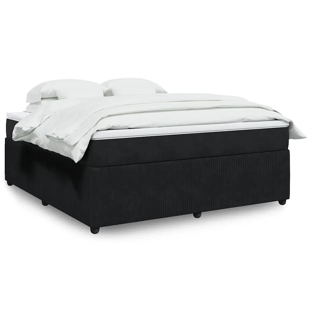Giroletto a Molle con Materasso Nero 180x200 cm in Velluto 3285658
