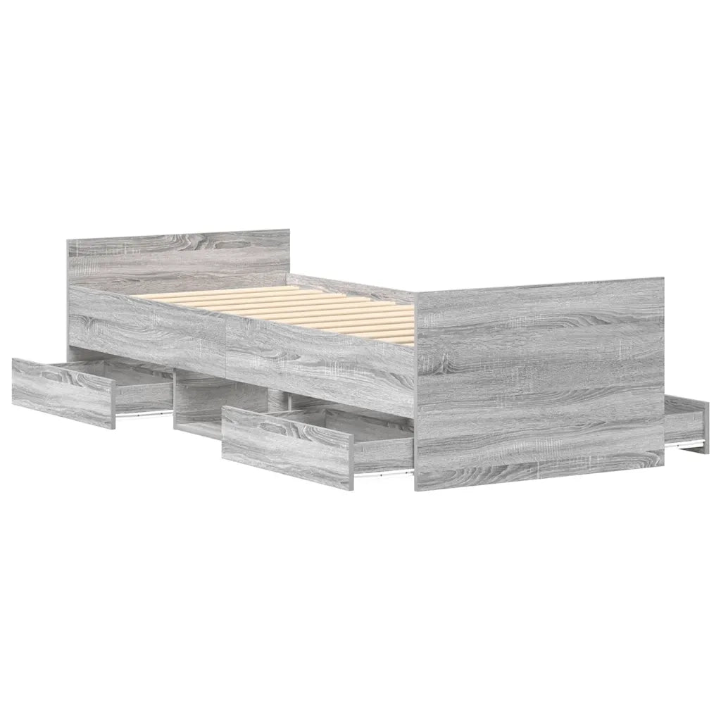 Giroletto con Testiera e Pediera Grigio Sonoma 90x200 cm