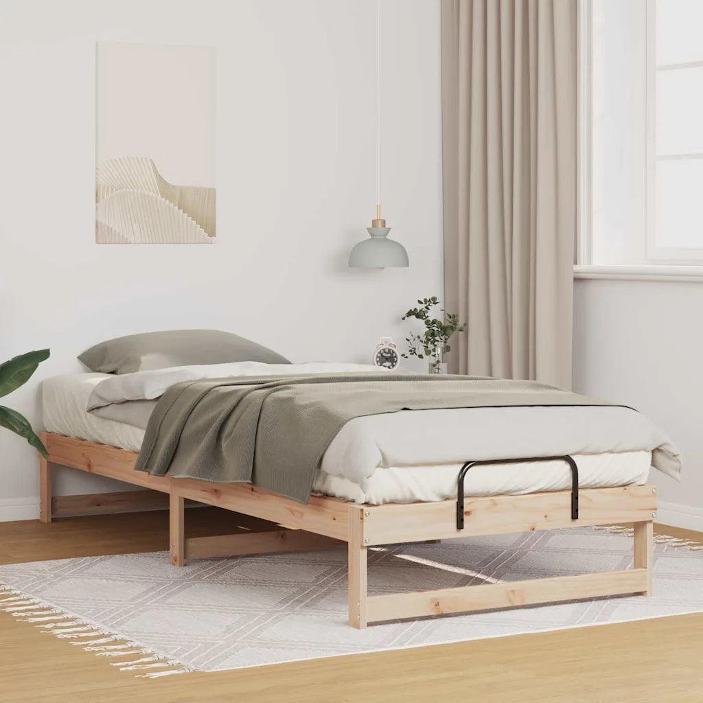 Letto singolo | Letto per adulti | Struttura del letto Marrone 90 x 220 cm Pino massello