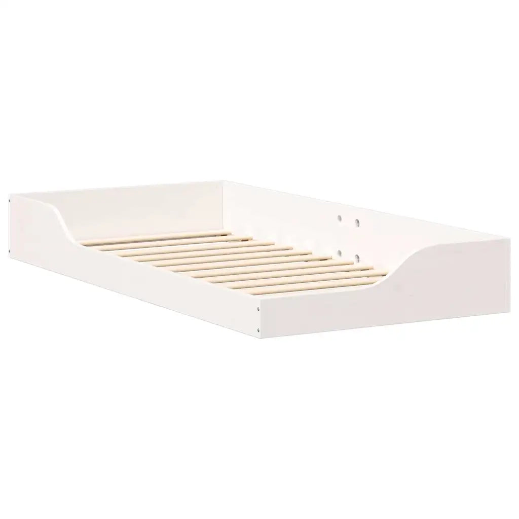 Struttura del letto Bianco 75 x 190 cm Pino massello 873398