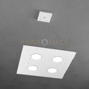 PATH SOSPENSIONE 4+2 LUCI BIEMISSIONE QUADRA BIANCO 1141-S4+2-BI