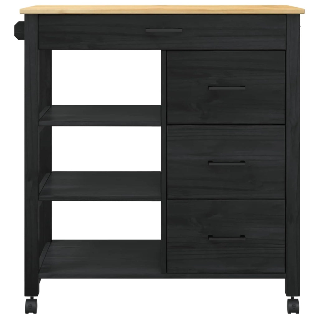 Carrello da Cucina-Scaffale per Cucina Nero
