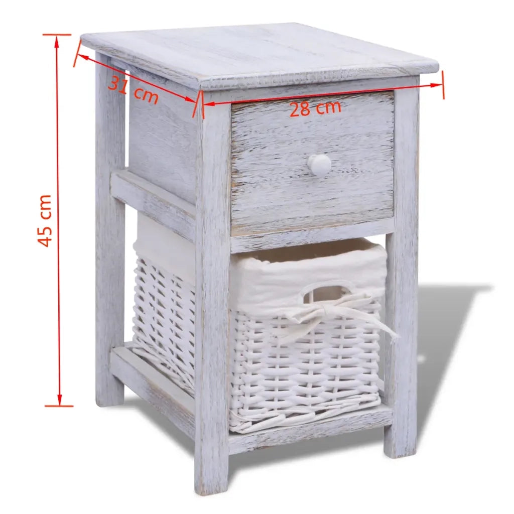 Set di 2 Comodini | Armadio da Notte | Mobiletto da notte da Notte Set in Legno Bianco