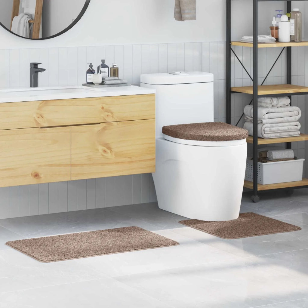 Set di tappetini antiscivolo per il bagno 3 pcs Marrone PP 4019867