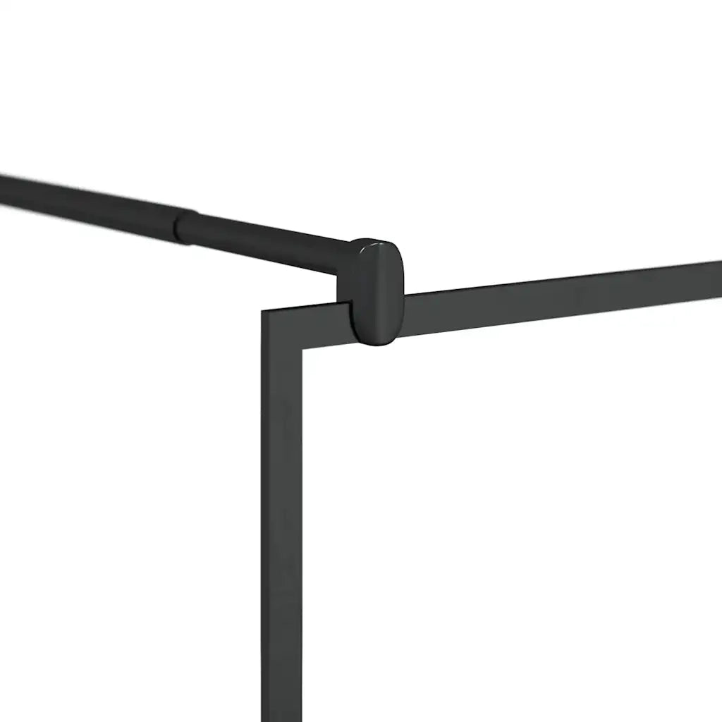 Parete per Doccia Walk-in Vetro Trasparente ESG 90x195 cm Nera 150753