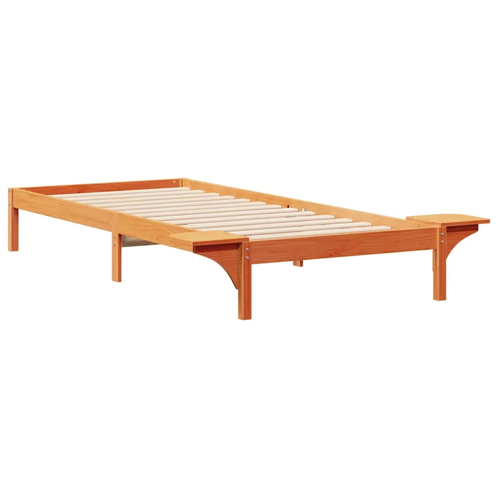 Letto con Tavolini Laterali Marrone cerato 100 x 210 cm 873225
