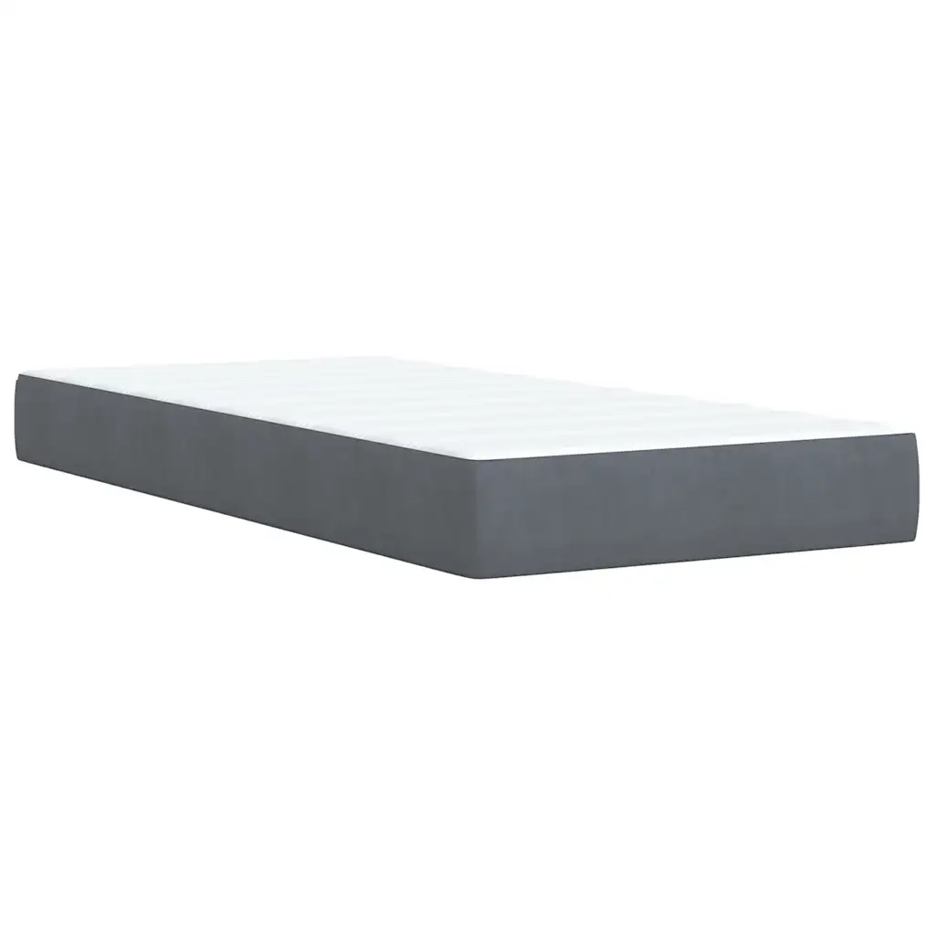 Giroletto a Molle con Materasso Grigio Scuro 90x190 cm Velluto 3292209