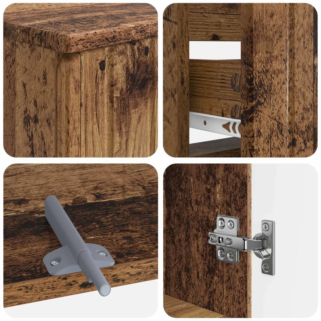 Set di Armadi da Bagno da 2 Pezzi ZWOLLE Legno antico 3417682
