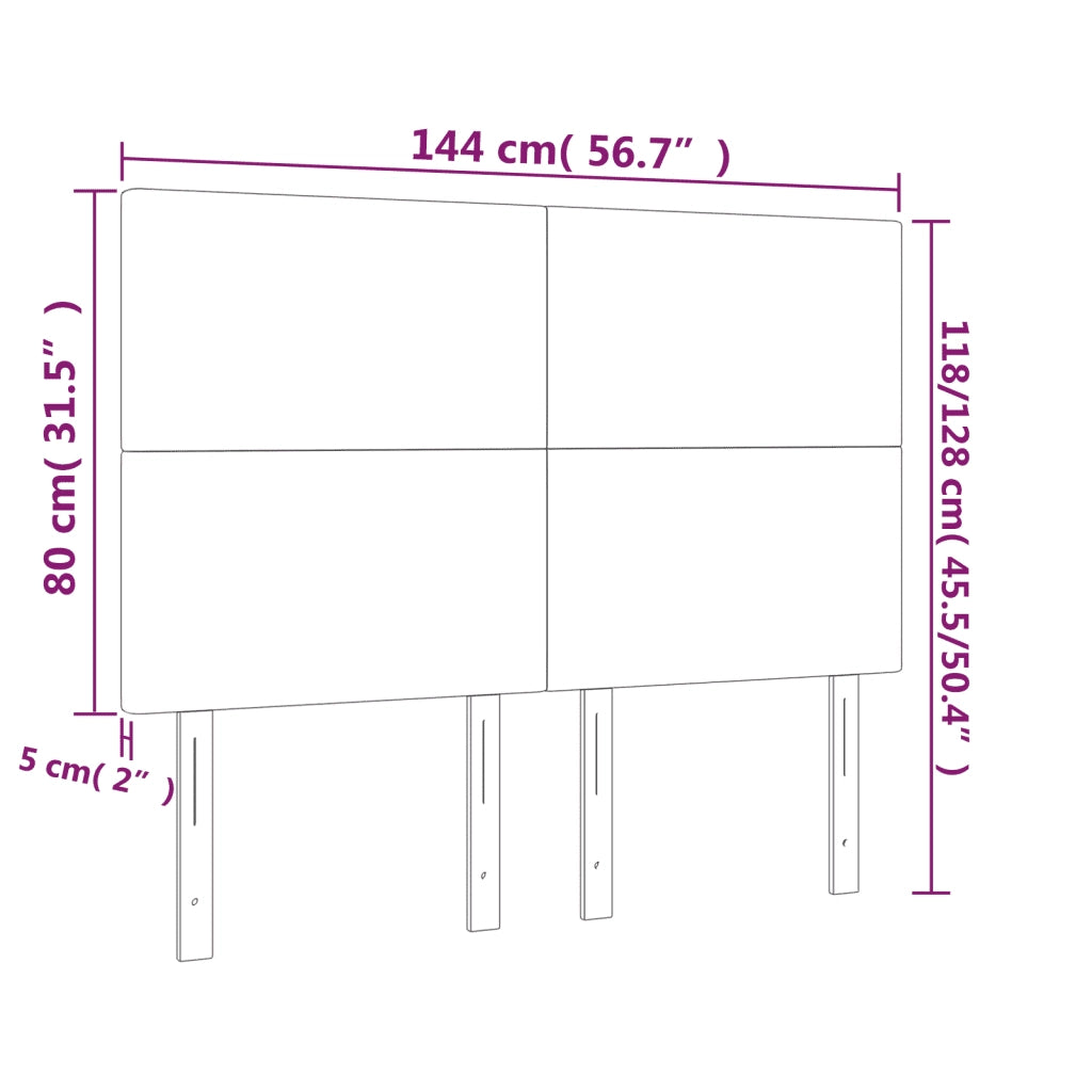 Testiera Rosa 144x5x118/128 cm Velluto 3116105
