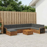 Set di divani da esterno con cuscino 9 pcs Naturale e Antracite 3383745