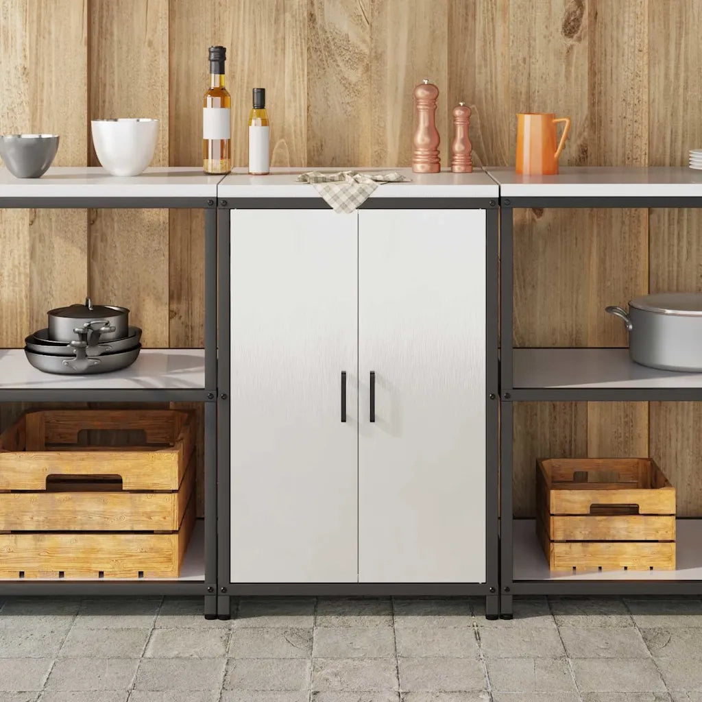 Stoccaggio in cucina con porta Argento 60 x 50 x 92 cm Acciaio