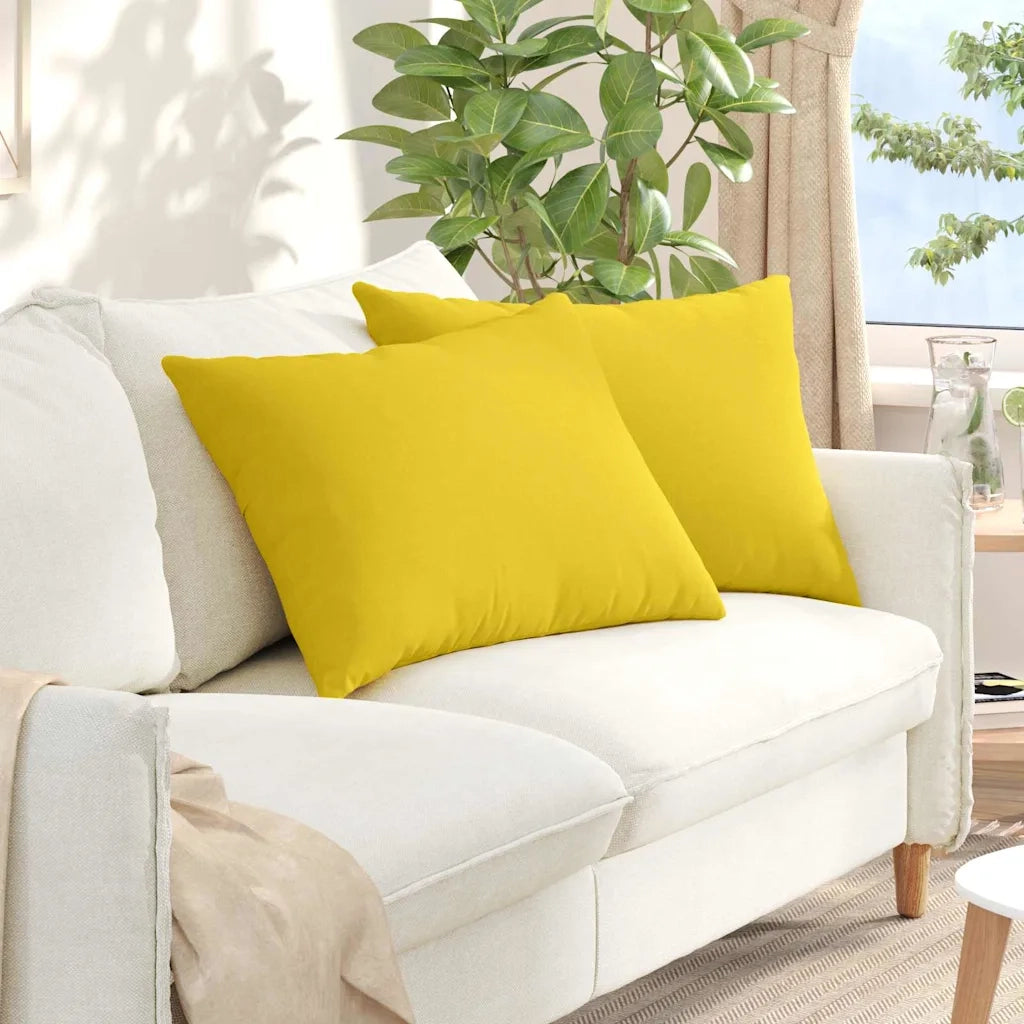 Cuscini da Divano 2 pcs Giallo Chiaro 70 x 50 cm Tessuto 42013748