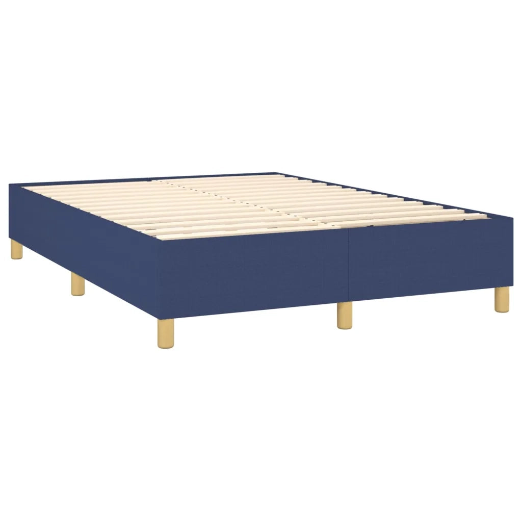 Letto a Molle con Materasso e LED Blu 140x200 cm in Tessuto 3135363