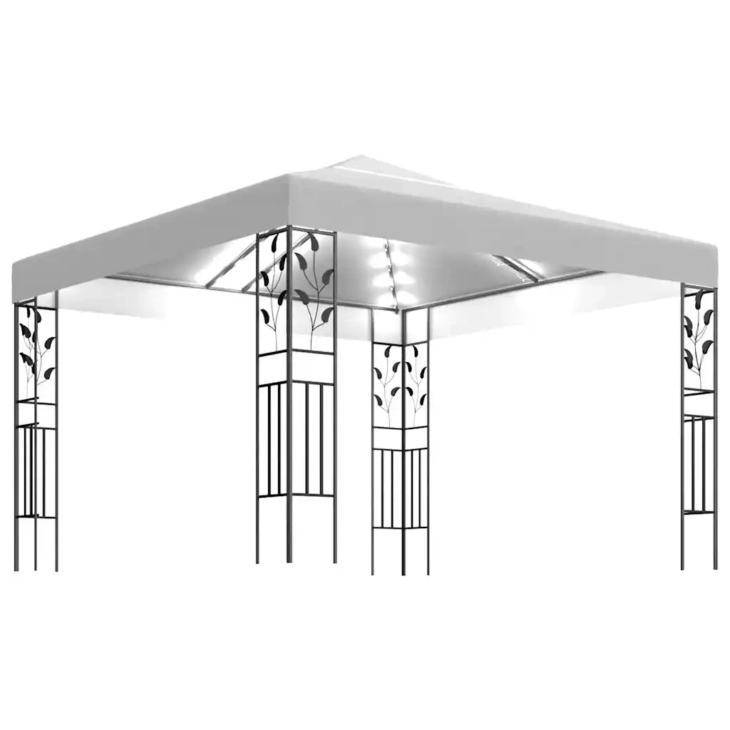 Gazebo | Pergolato con Luci LED a Stringa 3x3 m Bianco