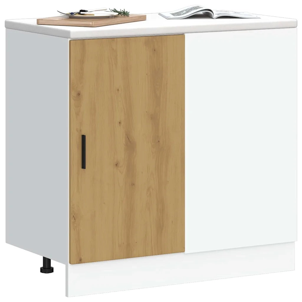 Mobile Base Lavello "Lyon"-Armadietto da bagno Rovere Artigianale