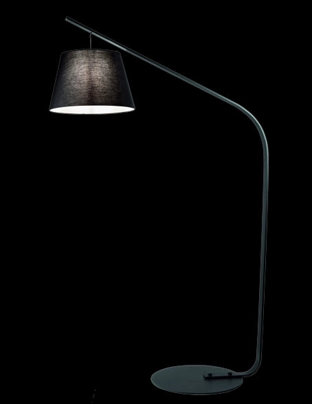 PIANTANA LIANA NERO 1 LUCE ATTACCO E27 CON PARALUME IN TESSUTO