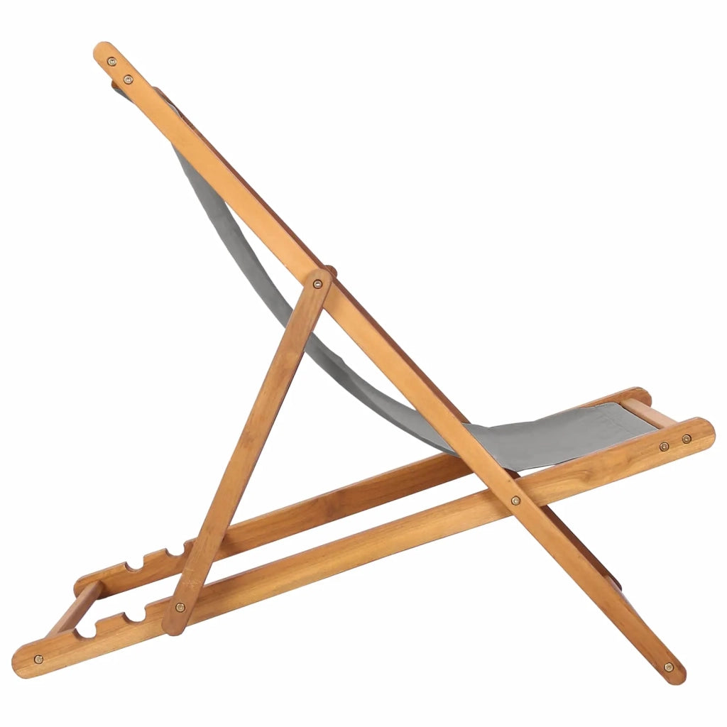 Sedia da spiaggia Grigio Chiaro Legno di teak solido 42032664