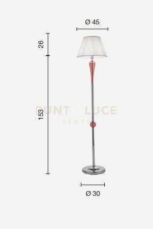 PIANTANA PAGANINI AMBRA/ORO 1 LUCE ATTACCO E27 H.153+26CM
