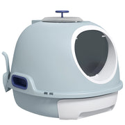 Casetta per gatti con cassetto scorrevole e porta battente ¨C Minimal ¨C Blu 47x55x44 cm