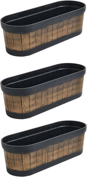 Set di vasi in legno da 3 pezzi, duraturi e resistenti, ideali per balcone e vetrina.