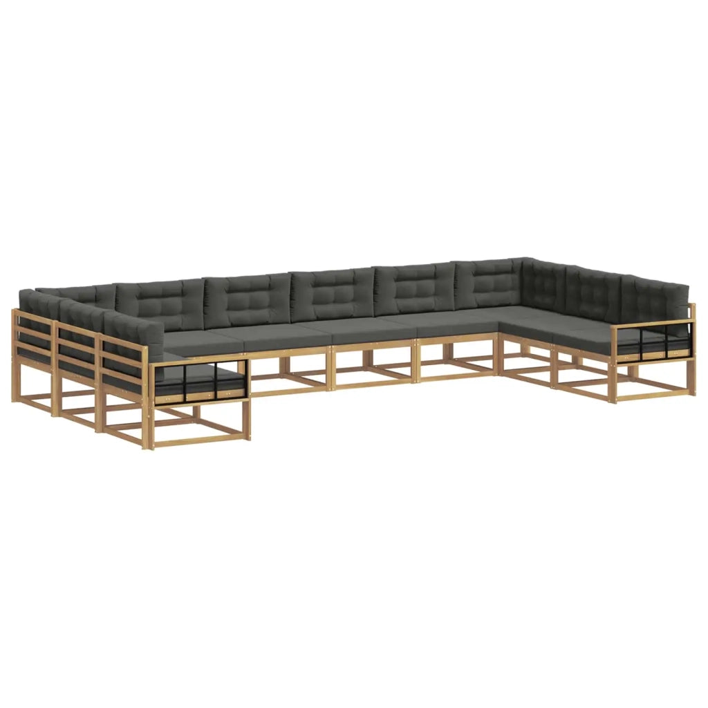 Set di divani da esterno 10 pz Bianco e Antracite 3387116