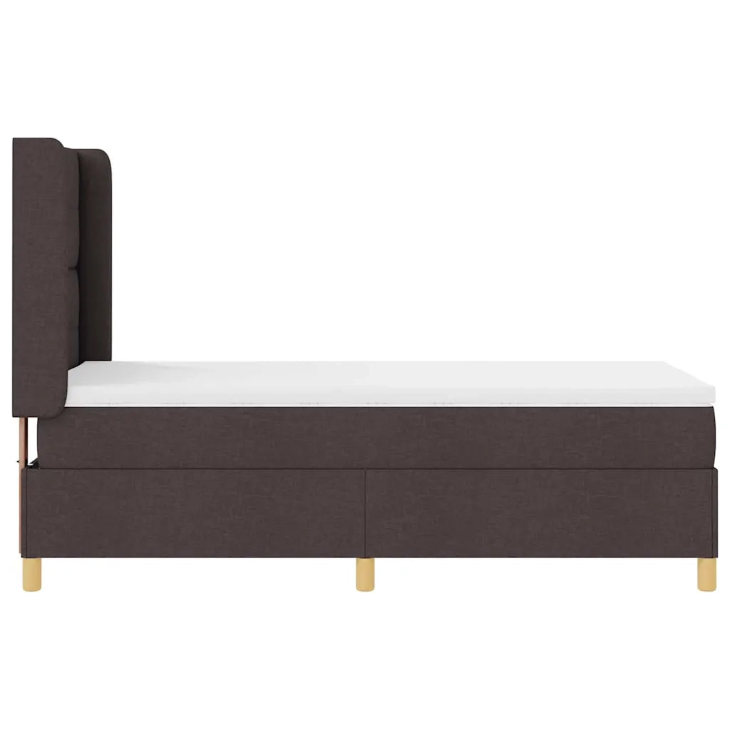 Letto a molle con strisce LED Marrone 90 x 190 cm Tessuto 3343668
