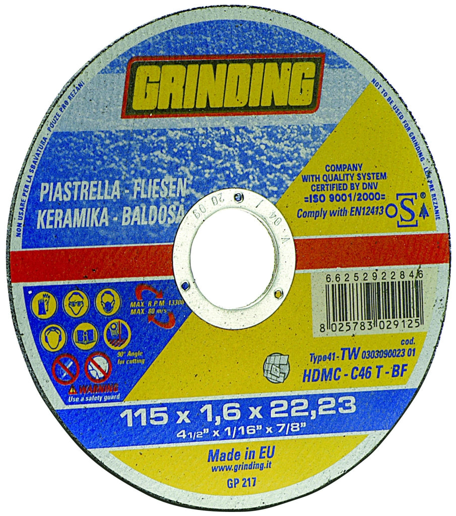 Grinding DISCO ABRASIVO PIANO PER EDLIZIA  Ø mm. 230x1,9x22,23 25.00 pz