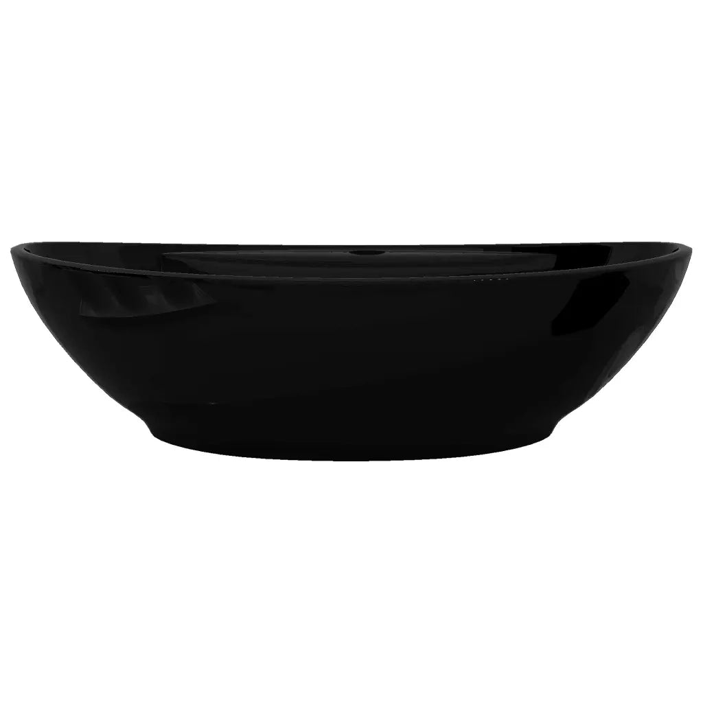 Lavandino per bagno in Ceramica nera ovale con Foro di trabocco CFW6354558