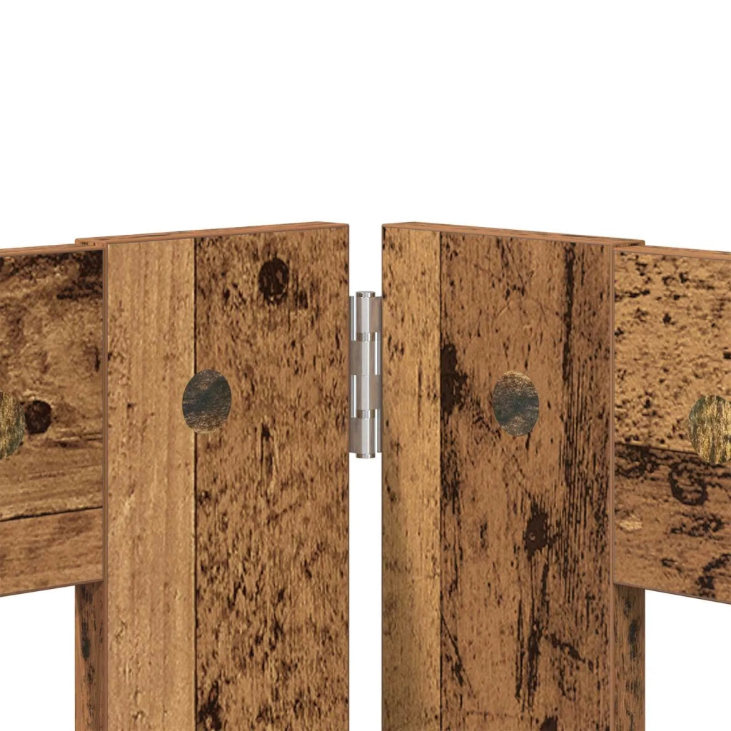 Cancello per cani pieghevole con supporti 6 pcs Legno antico 892161