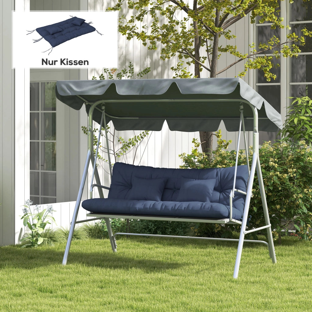 Set di 4 cuscini per sedie ¨C zephmum ¨C marino, 150x50 cm, 10 cm di spessore, impermeabile