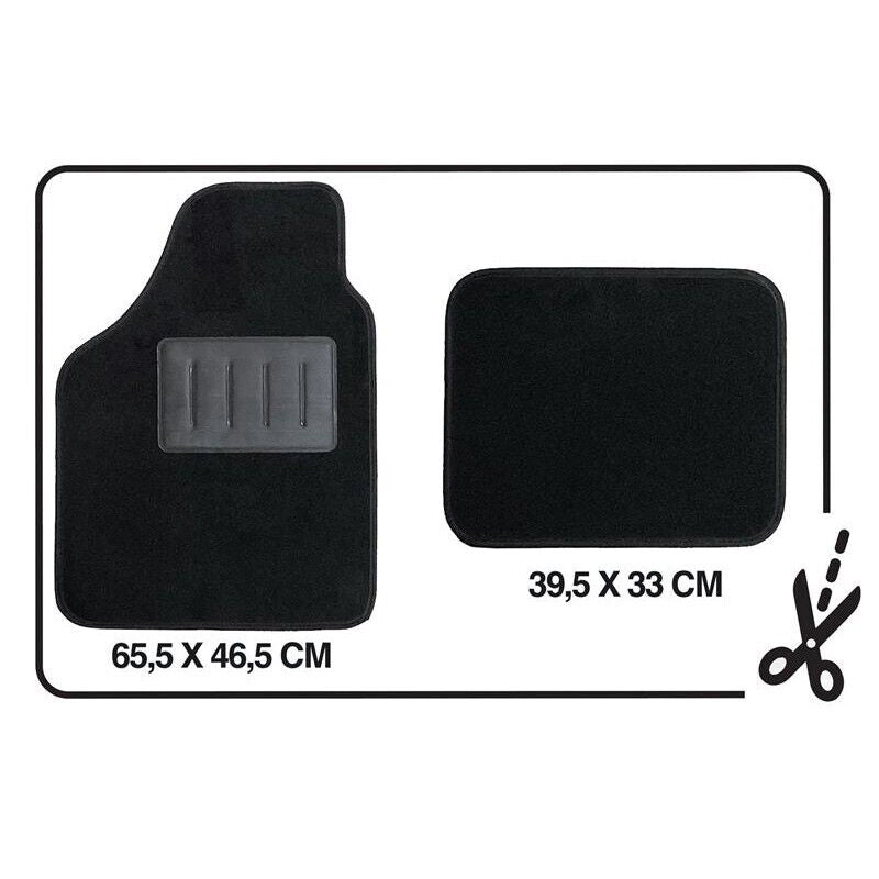 MAURY'S SET TAPPETI AUTO CLASSIC UNIVERSALI SAGOMABILI 4 PZ MOQUETTE CON