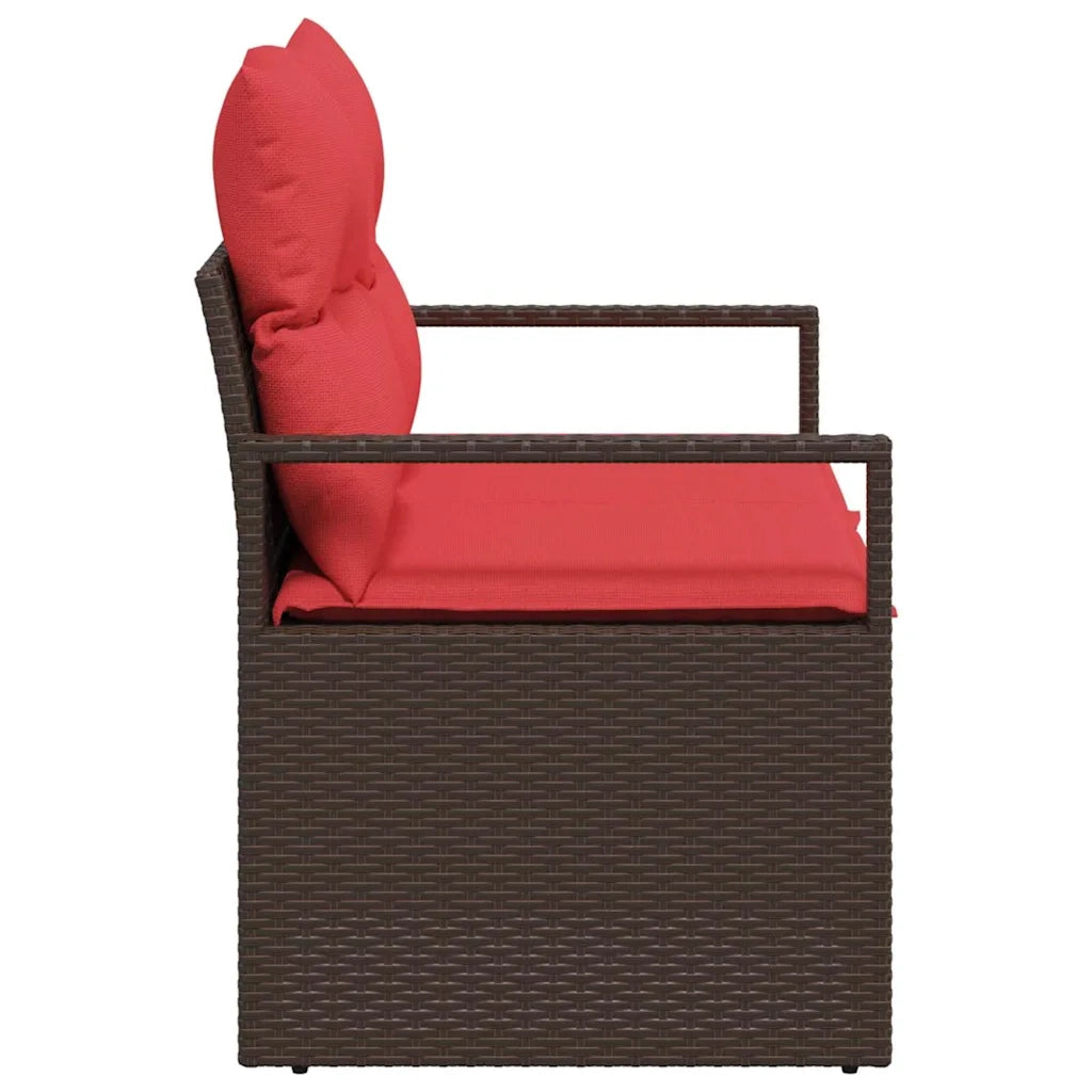 Divano da giardino con cuscino 120 x 62 x 69 cm. polyrattan 42006758