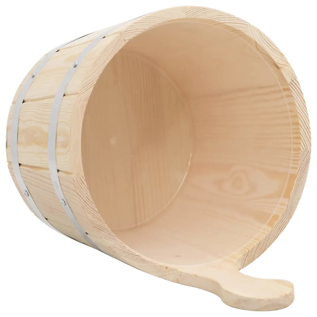 Set Secchiello e Mestolo da Sauna in Legno Massello di Pino 51692