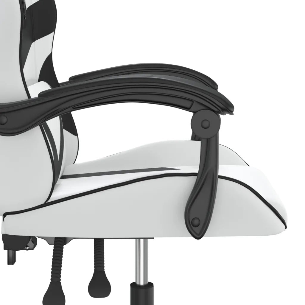 Sedia da Gaming Girevole Bianco e Nero in Similpelle 349553