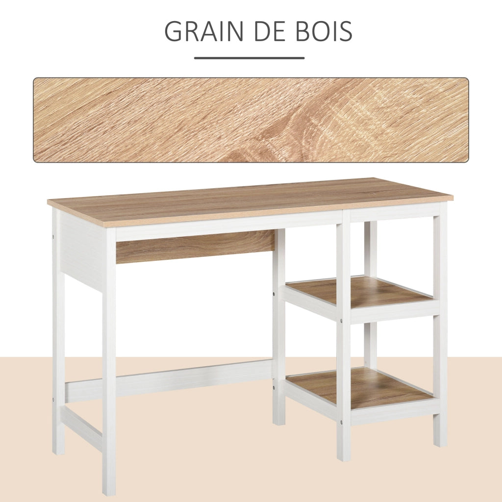 Scrivania Computer ¨C Minimal ¨C MDF Rovere Bianco 110x48x76 cm