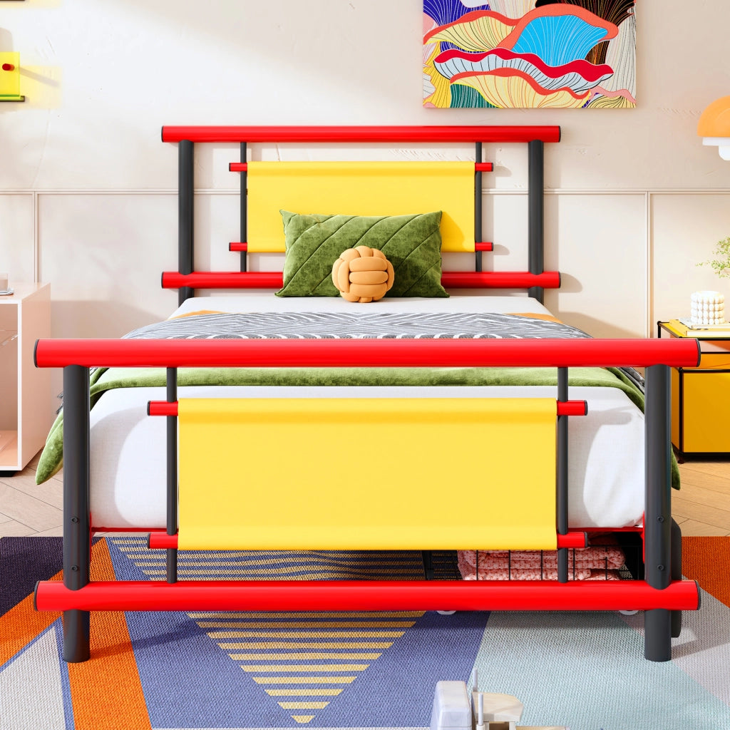 Letto Singolo per Bambini con Cassetti ¨C MINIMAL ¨C Metallo 90x200
