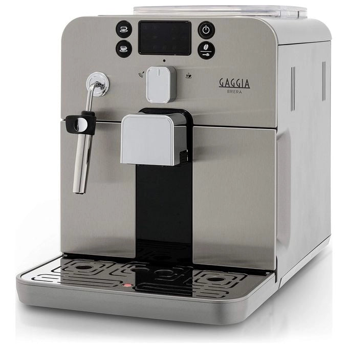 Gaggia RI9305-01 Brera Macchina da Caffe' Automatica per Espresso e Cappuccino Caffe' in Grani o Macinato 1400W 100% Made in Italy Argento Argento Solo Macchina