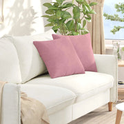 Cuscini da Divano 2 pz-Set di 2 Cuscini per Sofa Rosa 45 x 45 cm Tessuto in Cords