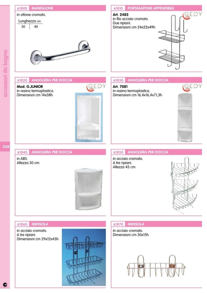 1pz maniglione da bagno cromato cm.40 cod:ferx.41089.stock