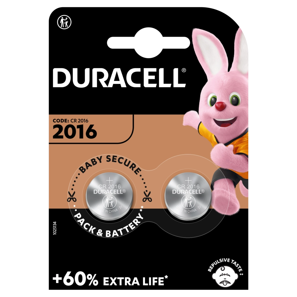 PILE A BOTTONE '2016' Blister 2 Pezzi - 10 pezzi- DURACELL
