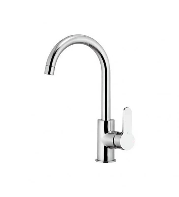 Rubinetto lavello con canna alta a u, risparmio energetico e idrico - serie winner eco