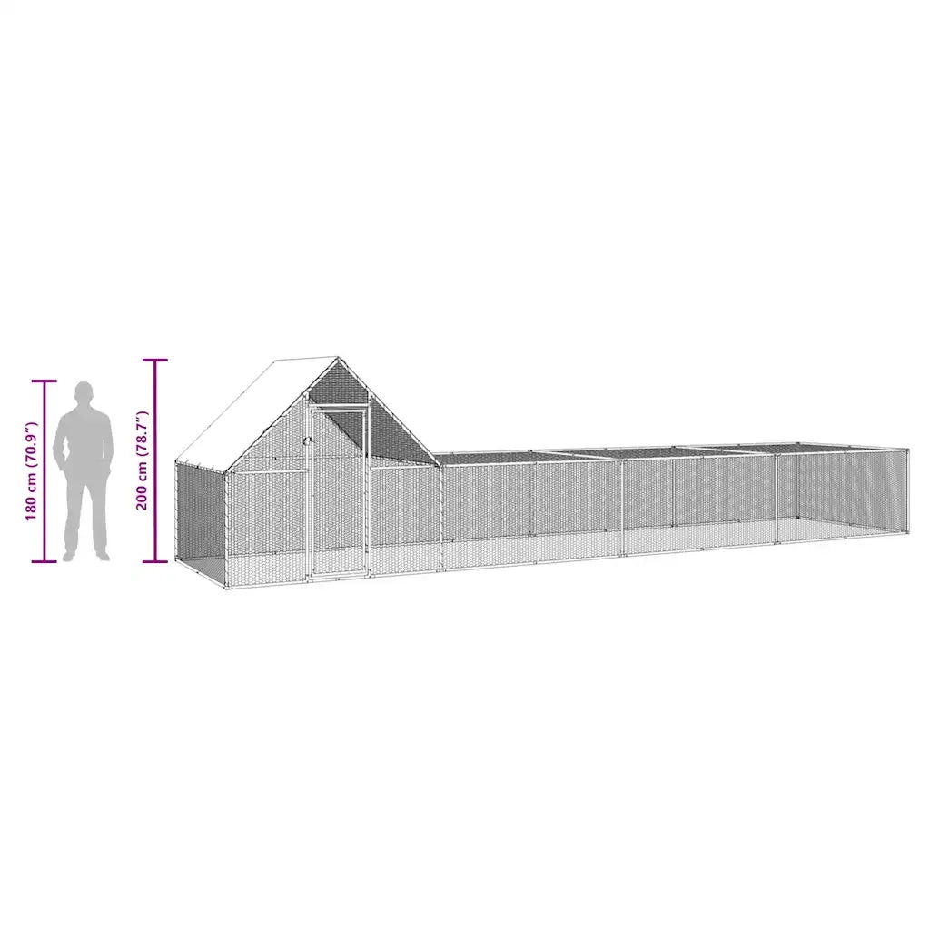 Pollaio 8x2x2 m in Acciaio Zincato CFW7111914