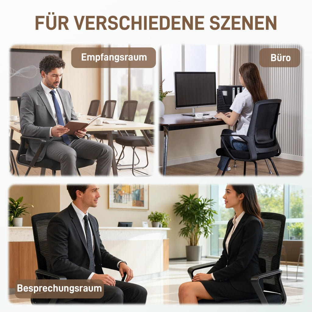 Sedia da ufficio con braccioli e supporto lombare ¨C Minimal ¨C Nero