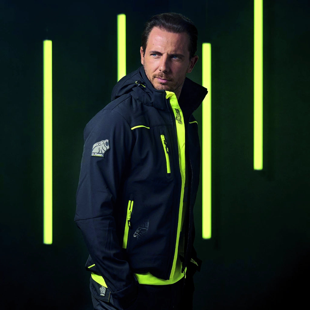 U-Power GIACCA SOFTSHELL SPACE Col. Nero/Giallo  Mis.  M