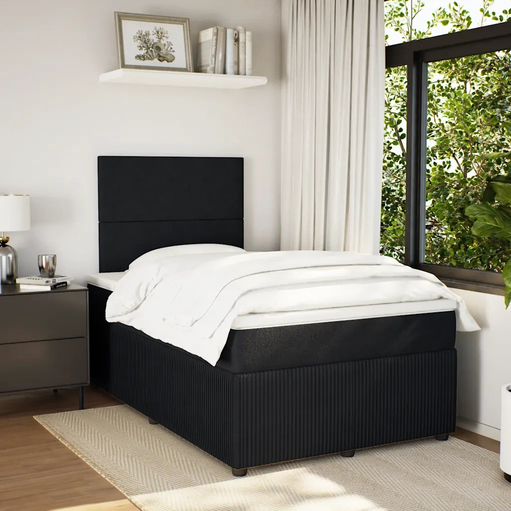Giroletto a Molle con Materasso Nero 120x190 cm in Velluto 3294582